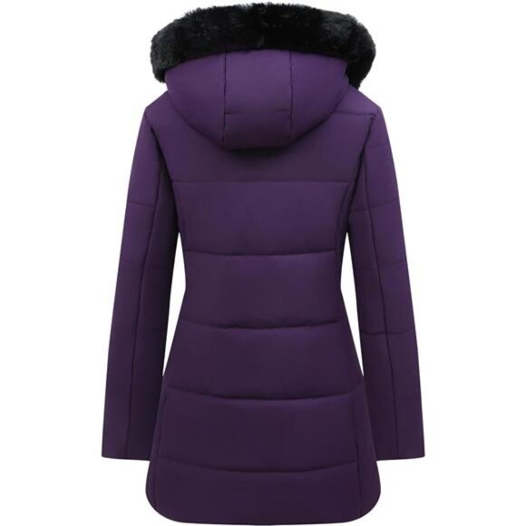 Women's Winter Puffer Coat Jacket Waterproof Purple - Picture 2 of 4